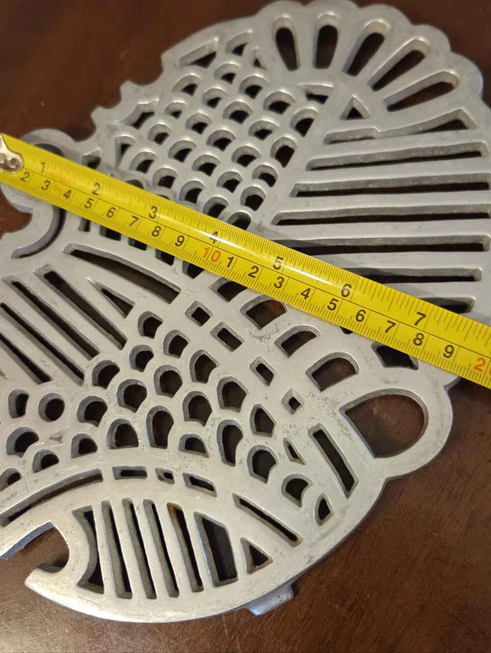 Vtg Dansk International Cast Aluminum Trivet Silver Modern Fish 8
